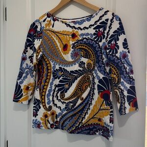 Talbots Colorful Paisley Women's 3/4 Sleeve Top